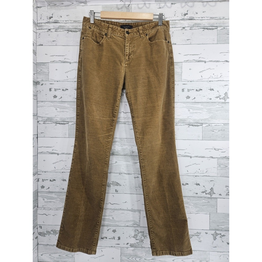 Talbots Heritage Corduroy Pants Womens 8 Brown Straight Leg Stretch Fine Wale